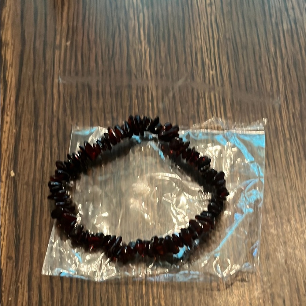 Dark Beaded Bracelet amber brand new stretch